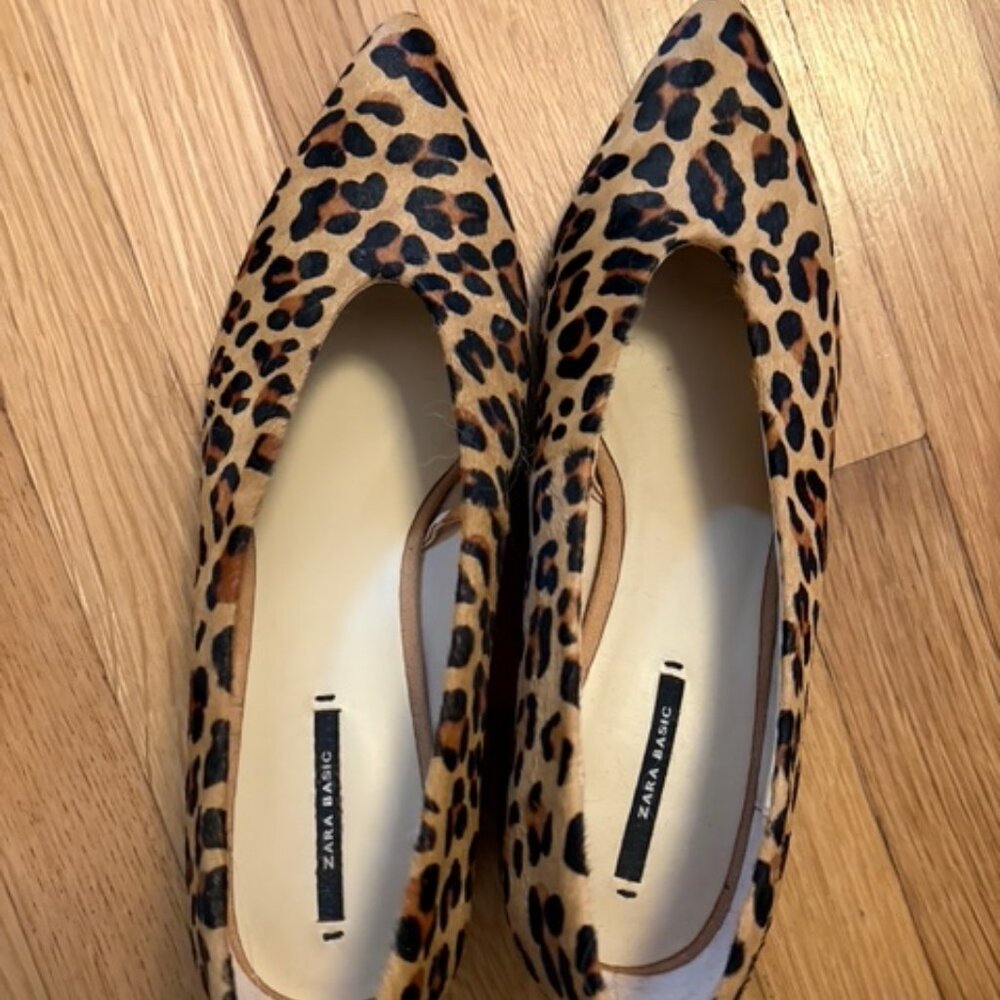 Zara Leopard Block Heel